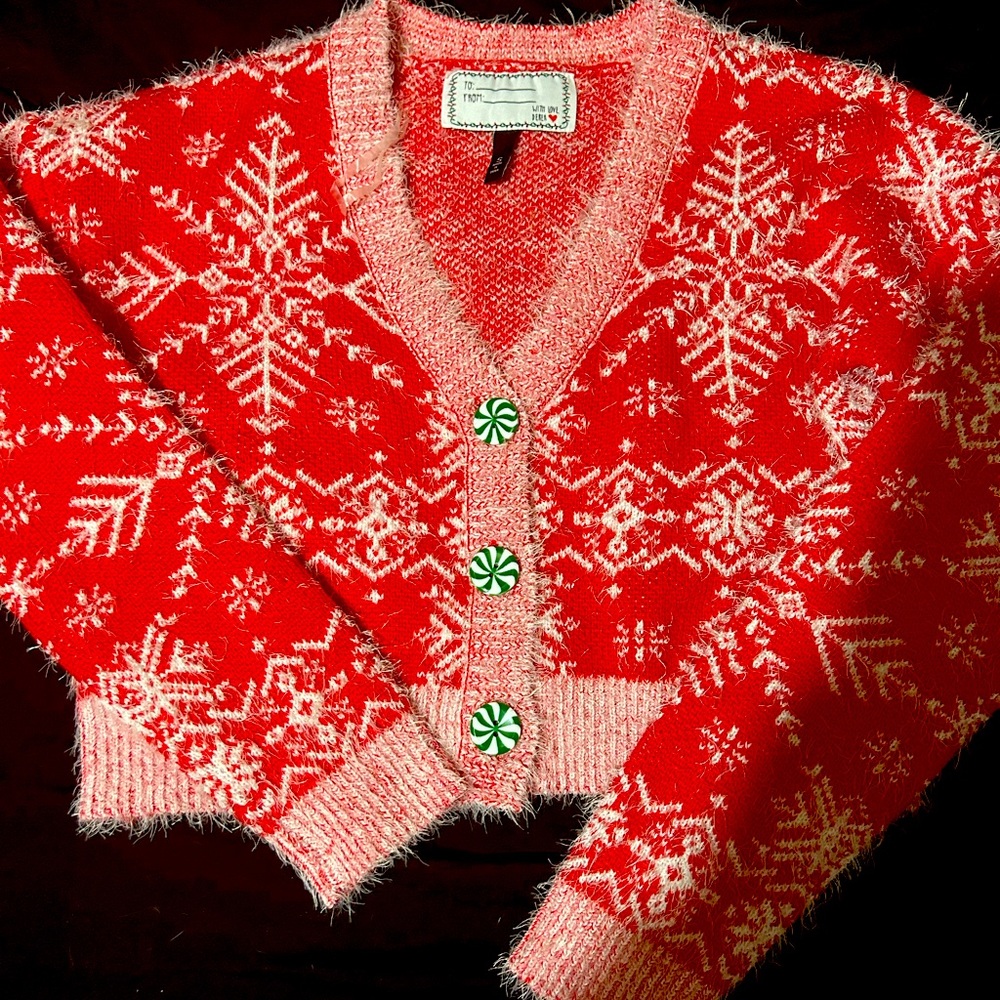 Red Christmas candy theme sweater